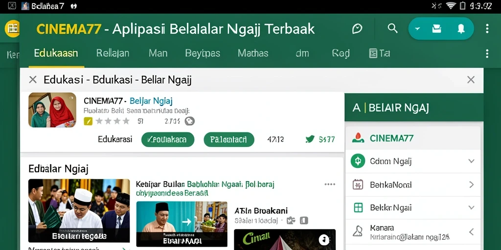 Tampilan antarmuka CINEMA77 yang menarik untuk belajar ngaji.