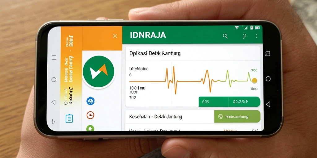 Tampilan antarmuka IDNRAJA menampilkan data detak jantung yang informatif.