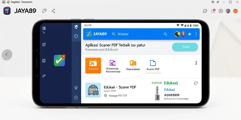 Tampilan antarmuka aplikasi JAYA89 yang sederhana dan fungsional untuk Scanner PDF.