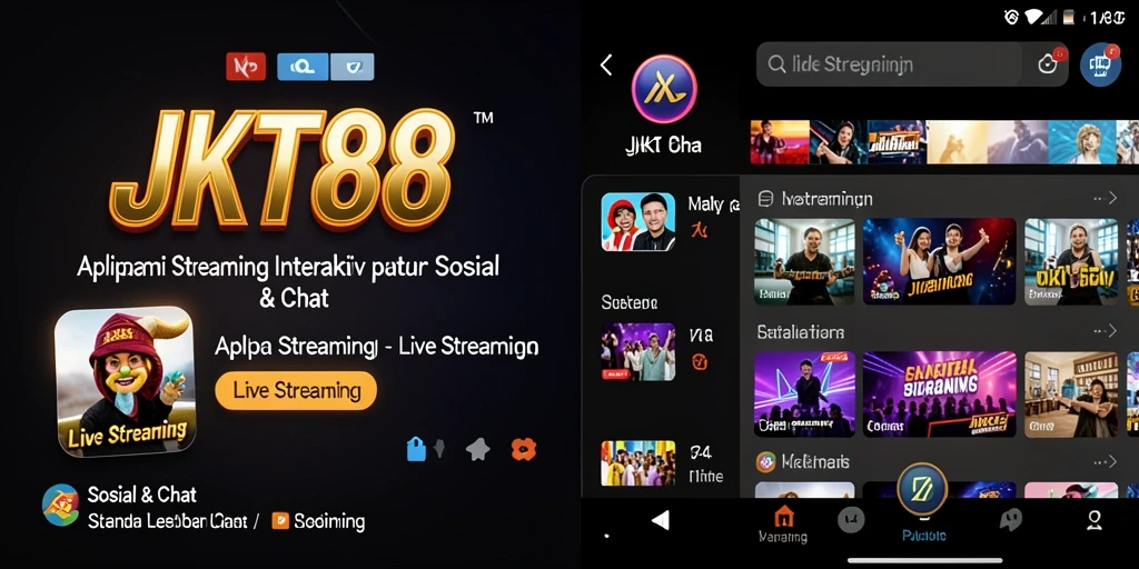 Antarmuka JKT88 yang menampilkan fungsi Live Streaming interaktif.
