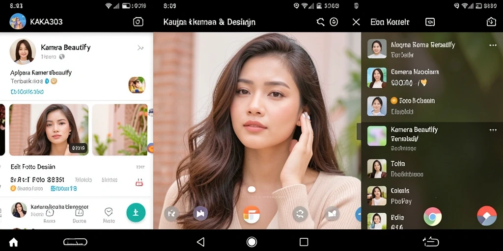 Antarmuka KAKA303 yang menarik dengan fungsi Kamera Beautify.