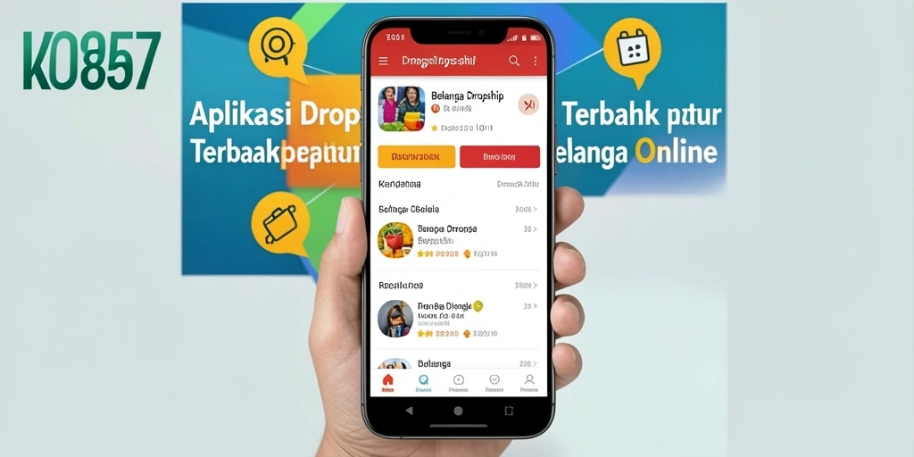 Tampilan antarmuka aplikasi KO857 dengan fitur Dropship yang intuitif.