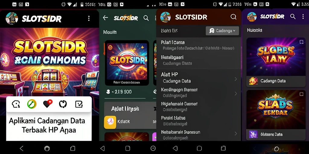 Antarmuka SLOTSIDR menampilkan fitur cadangan data yang user-friendly.