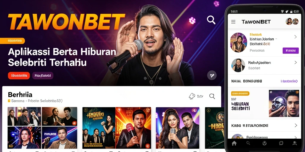 Antarmuka TAWONBET yang modern dan menarik untuk berita selebriti.