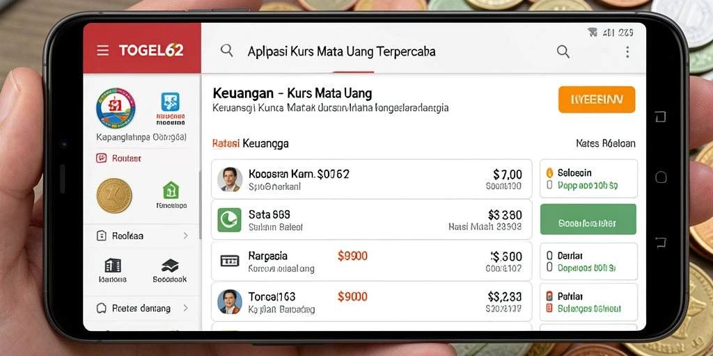 Antarmuka aplikasi TOGEL62 menampilkan nilai tukar mata uang dengan jelas.