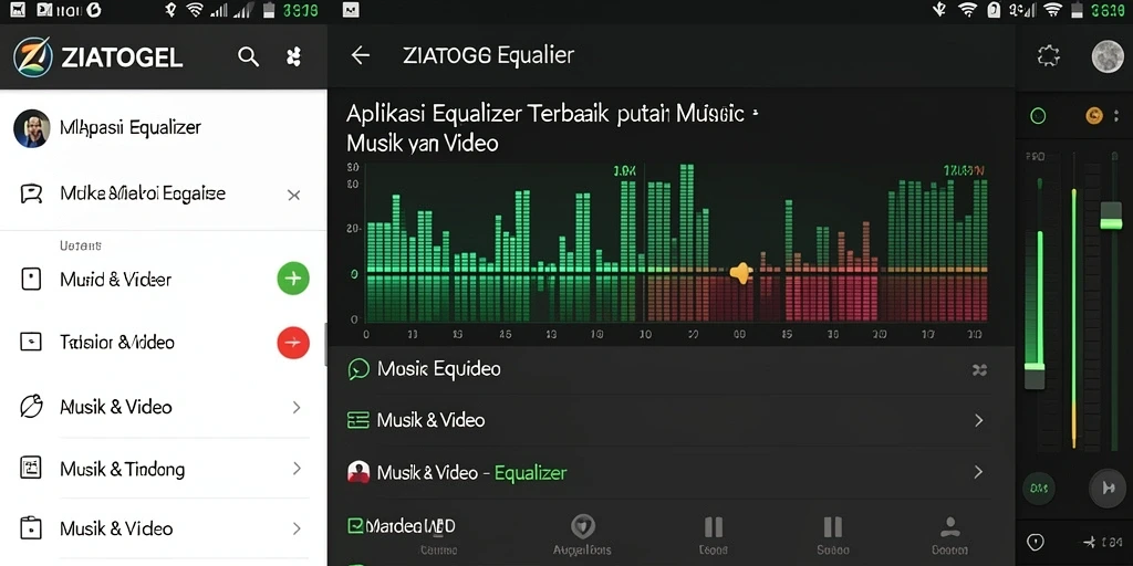 Antarmuka ZIATOGEL yang modern dan intuitif untuk pengaturan audio.